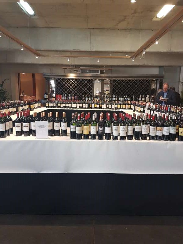 The first lineup of wines to taste