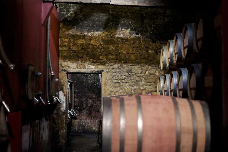 The rustic cellar at Tertre Roteboeuf