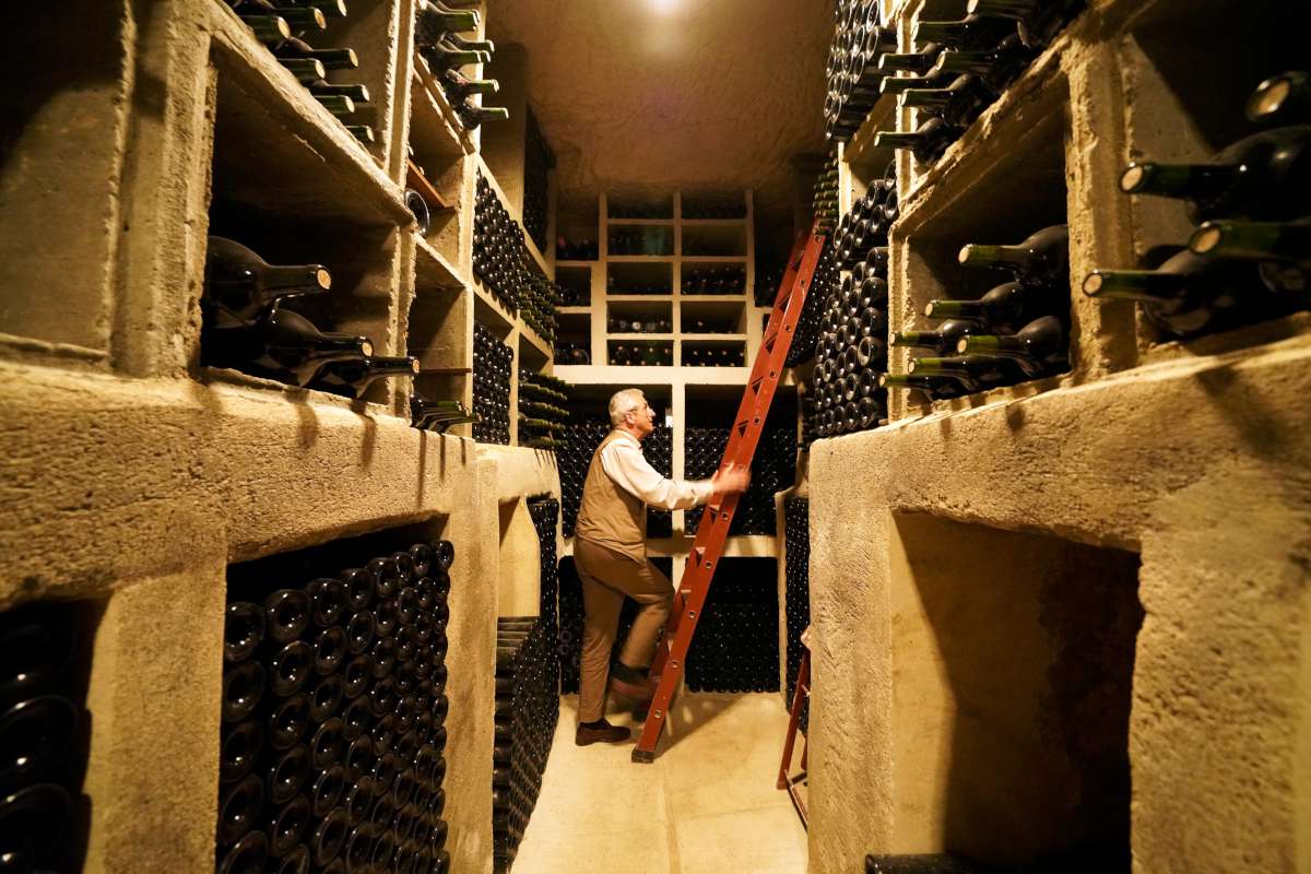 François Mitjavile in his cellar at Château Tertre-Roteboeuf