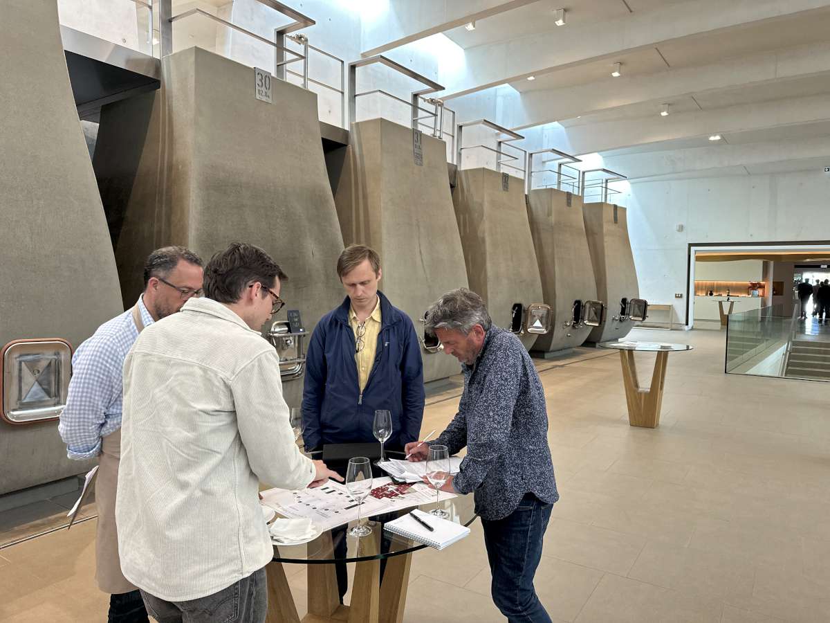 More tasting in the vat room at Cheval Blanc.