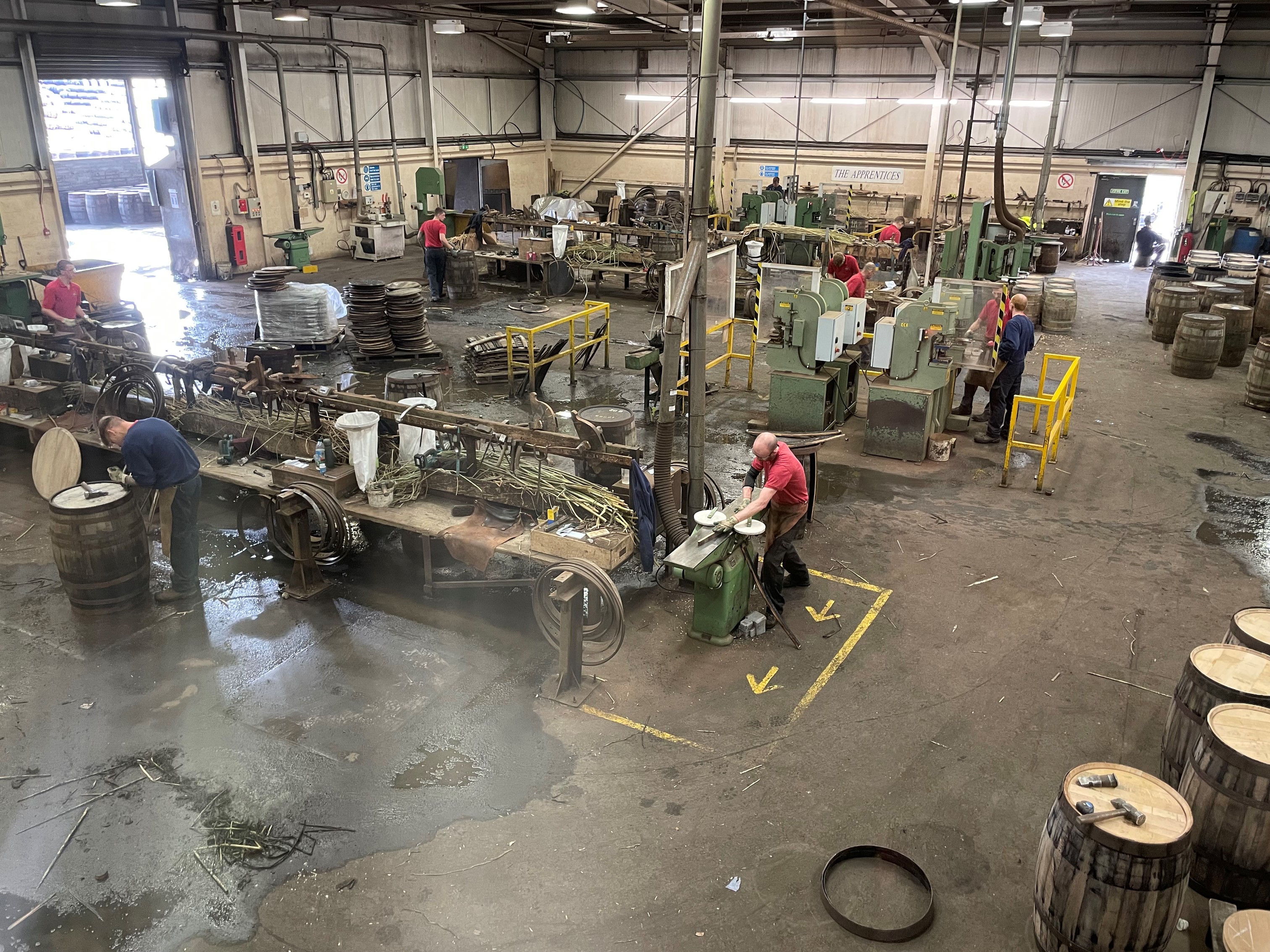 A hive of activity (and noise!) inside the world famous Speyside Cooperage