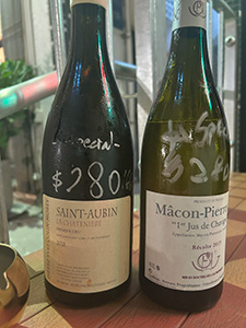 Wines by the glass in a local wine bar